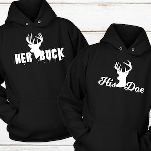 Buck and shop doe couple hoodies