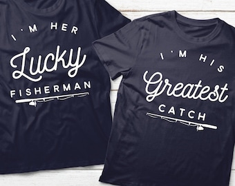 Couples Shirts, Fisherman Shirt, Fisherman Wife, Fishing Shirts, Couples Matching, Husband Wife T Shirt, His Her Shirts, Valentines Day Gift