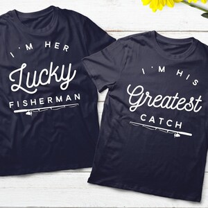 Couples Shirts, Fisherman Shirt, Fisherman Wife, Fishing Shirts, Couples Matching, Husband Wife T Shirt, His Her Shirts, Valentines Day Gift