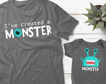 Monster Dad and Baby Matching Shirts