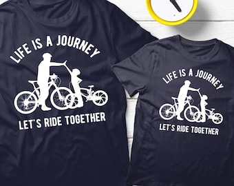 Dad and Son Shirts Father Son Matching Outfit Cycling Enjoy The Ride Bicycle Gift