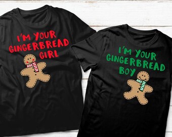 Christmas Gift for Boyfriend, Matching Shirts, Couples Gift, Christmas Shirts, Gingerbread Cookies