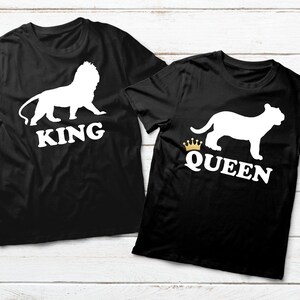 キング＆クイーンシャツ クイーンライオンシャツ キング＆クイーンカップルTシャツ お揃い衣装