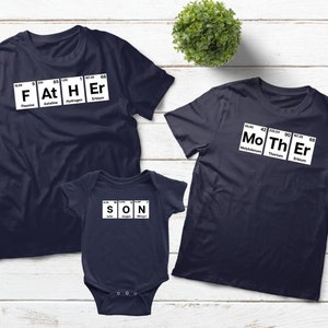 Family Outfits Periodic Table Elements Matching Shirts Science Gifts for Dad Mom Son Daughter
