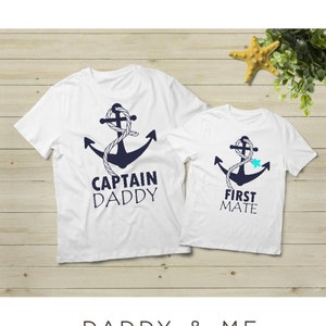 Father Son Shirts Captain First Mate Matching Shirts Gift for Father Son Matching Shirts, Dad Son Matching, Daddy and Son Matching Shirts