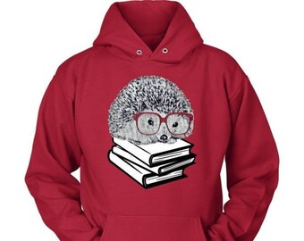 Hedgehog Gifts Bookish Sweatshirt Book Lovers Gifts, Hedgehog Sweater, Hedgehog Shirt Hoodie Teacher Gift
