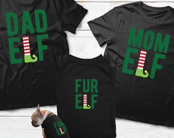 Matching  Dog and Owner Dog Elf Pajamas Family Fur Mom Dad Dog Christmas Pajama Matching Pet and Owner Human