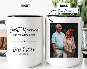 60th Wedding Anniversary Gifts Custom Photo Mug