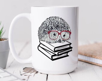 Hedgehog Book Lover Mug Customizable Mug