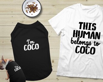Dog Owner Matching Outfits Custom Name Dog Clothes Personalized Pet Owner Dog and Human Matching Pajamas