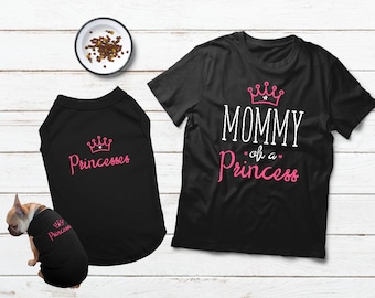 Hundebesitzer Passende Outfits Mama einer Prinzessin Prinzessin Mensch und Haustier Passende Pyjamas