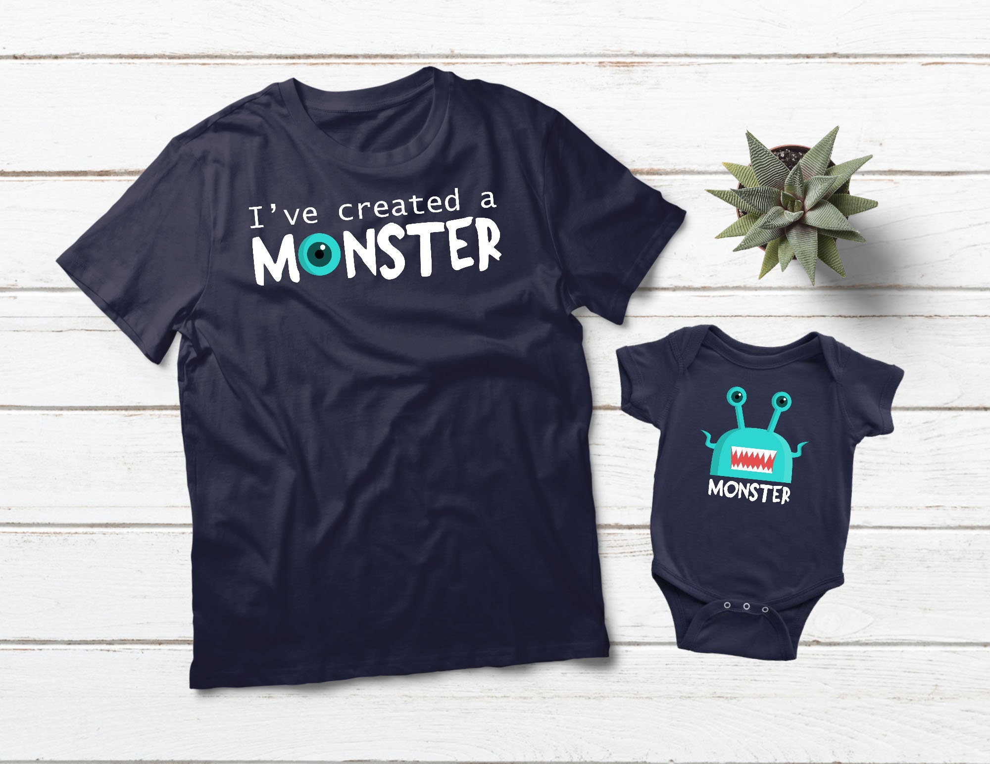 Dad and Baby Matching Shirts I've Created a Monster Daddy And Me Outfits