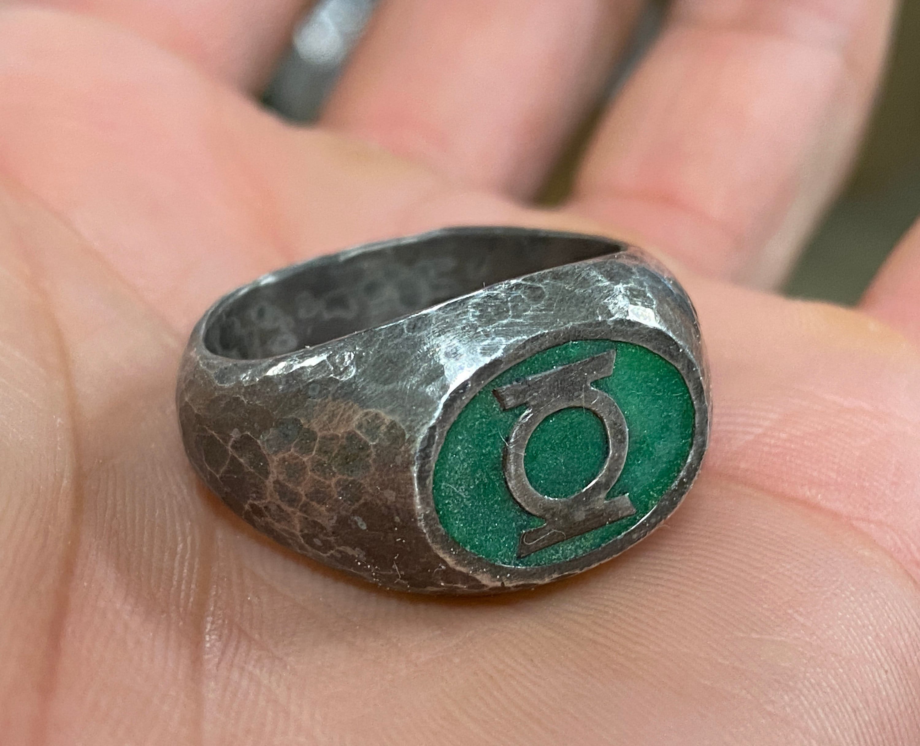 Silver Hammered GL Ring With GLOW Inlay - Etsy