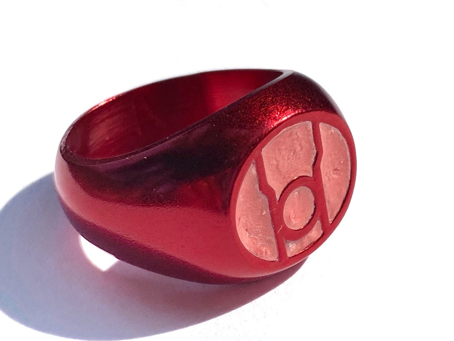 Anodized Red Lantern Ring Etsy