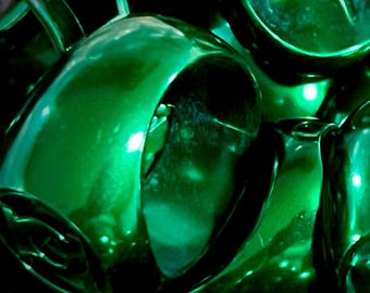 Mark V geanodiseerde groene wilskrachtring met gloed