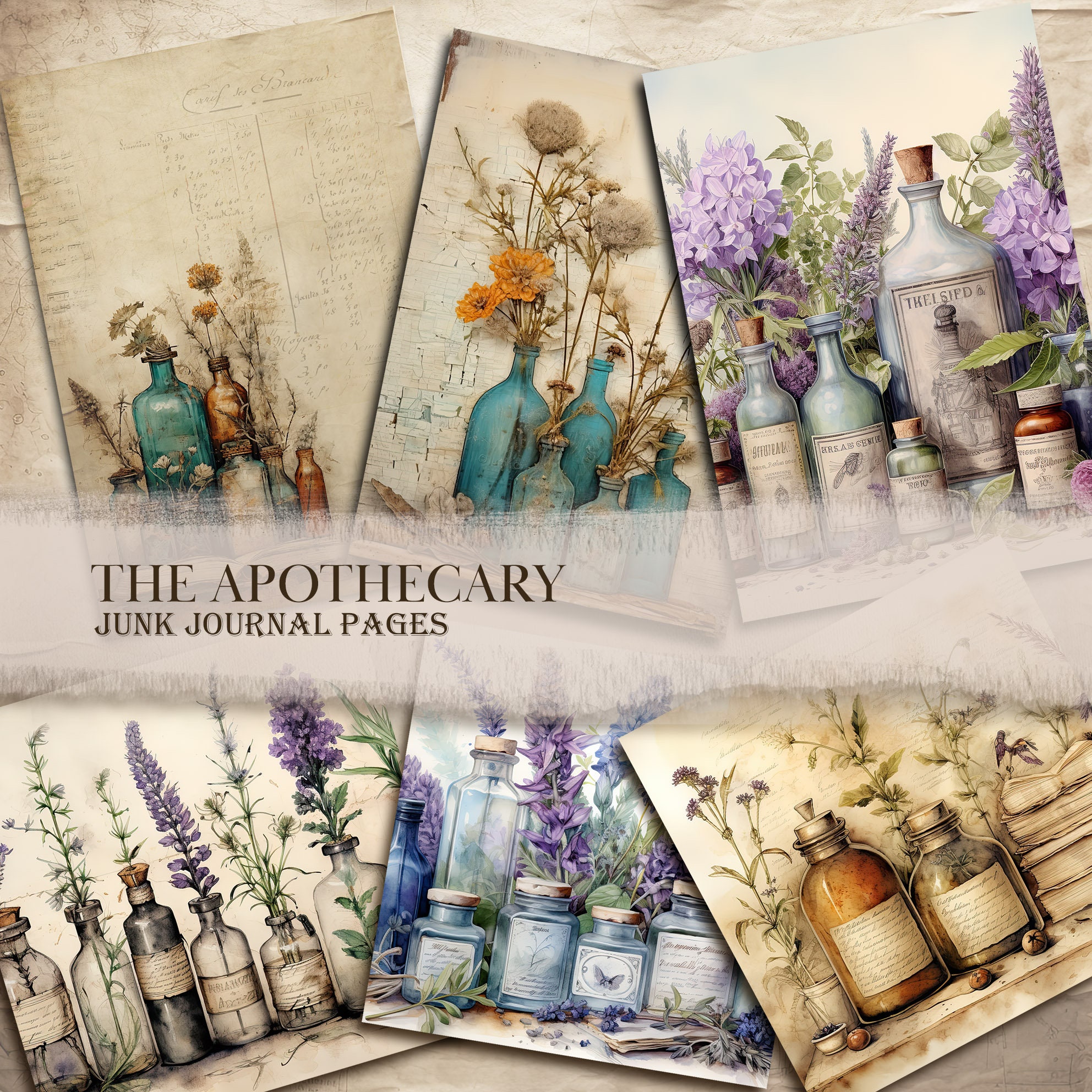The Apothecary Junk Journal Pages - Etsy