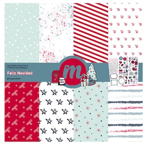 FELIZ NAVIDAD. Papeles y recortables, frases en castellano, embellisements, decoraciones para scrap y project life