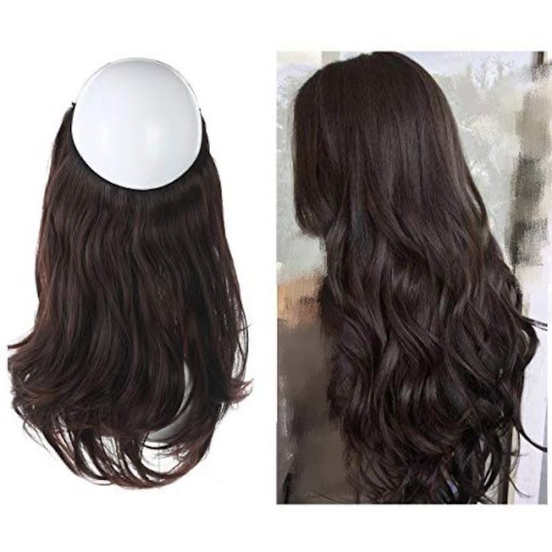 24 Inches Halo Hair Extensions One Piece Invisible Wire Wavy Etsy