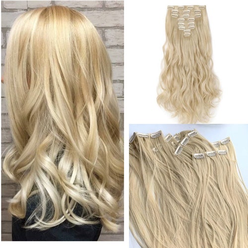 17 Inches Hair Extensions 8 Pieces Set Blonde Curly Hair - Etsy 17 Inches Hair Extensions 8 Pieces Set Blonde Curly Hair - Etsy