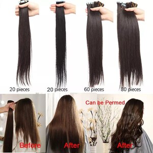 18 Straight Tape in Human Hair Extensions Adhesive Invisible - Etsy