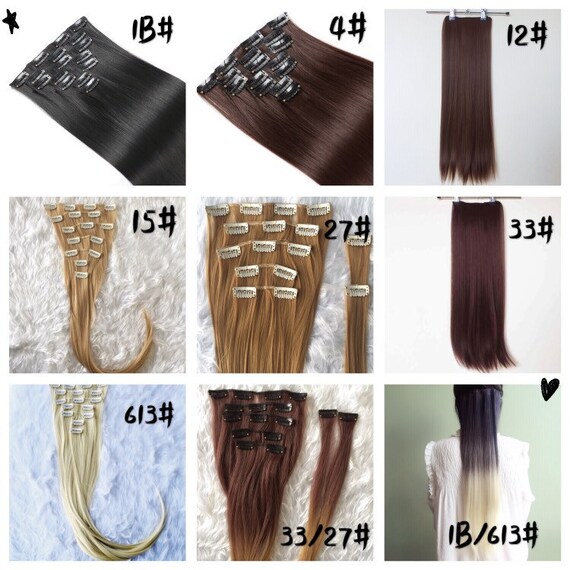 22 Inches Platinum Blonde Hair Extensions 7 Pieces Set Etsy