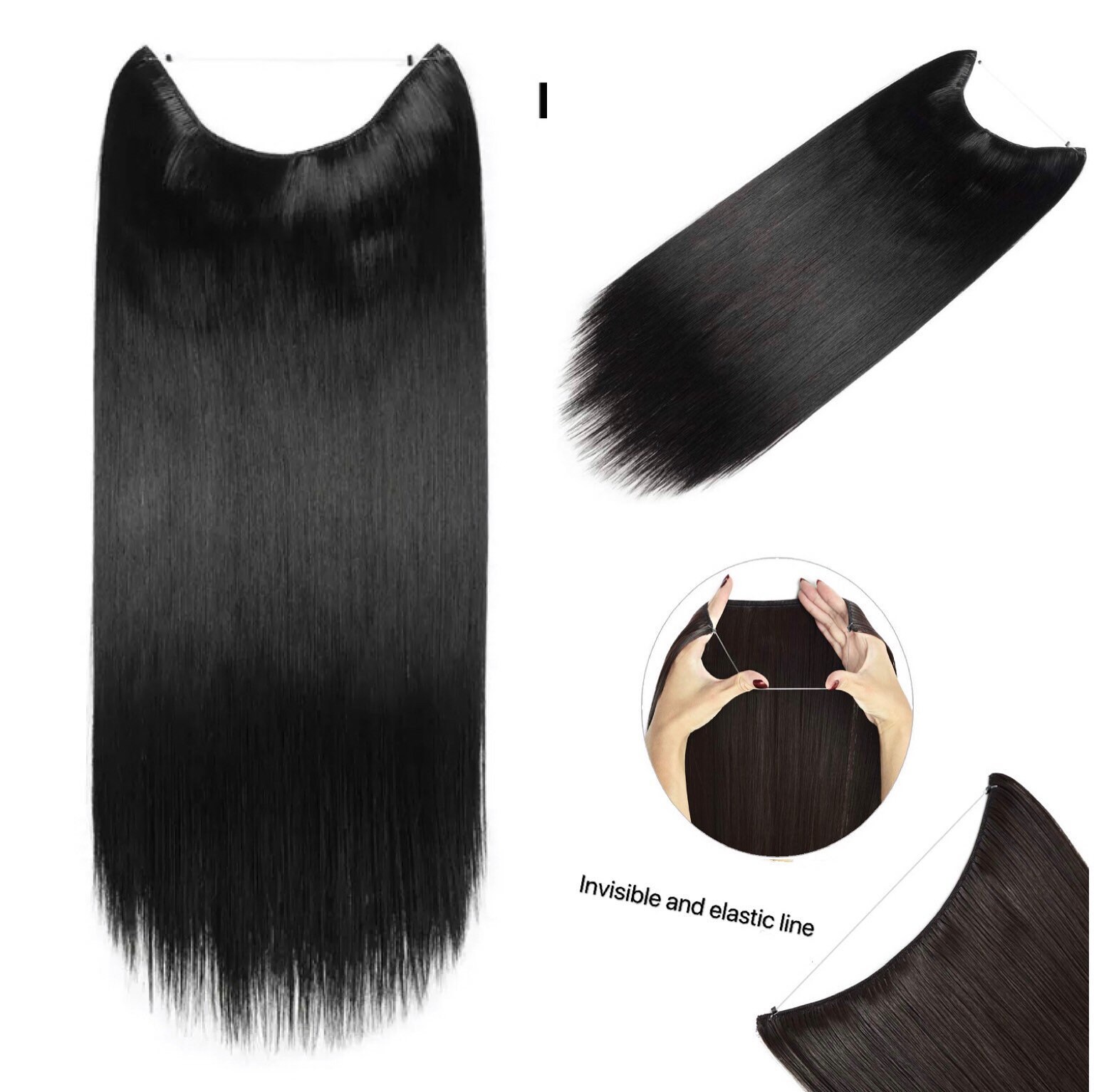 24 Inches Halo Hair Extensions One Piece Invisible Wire - Etsy UK 24 Inches Halo Hair Extensions One Piece Invisible Wire - Etsy UK