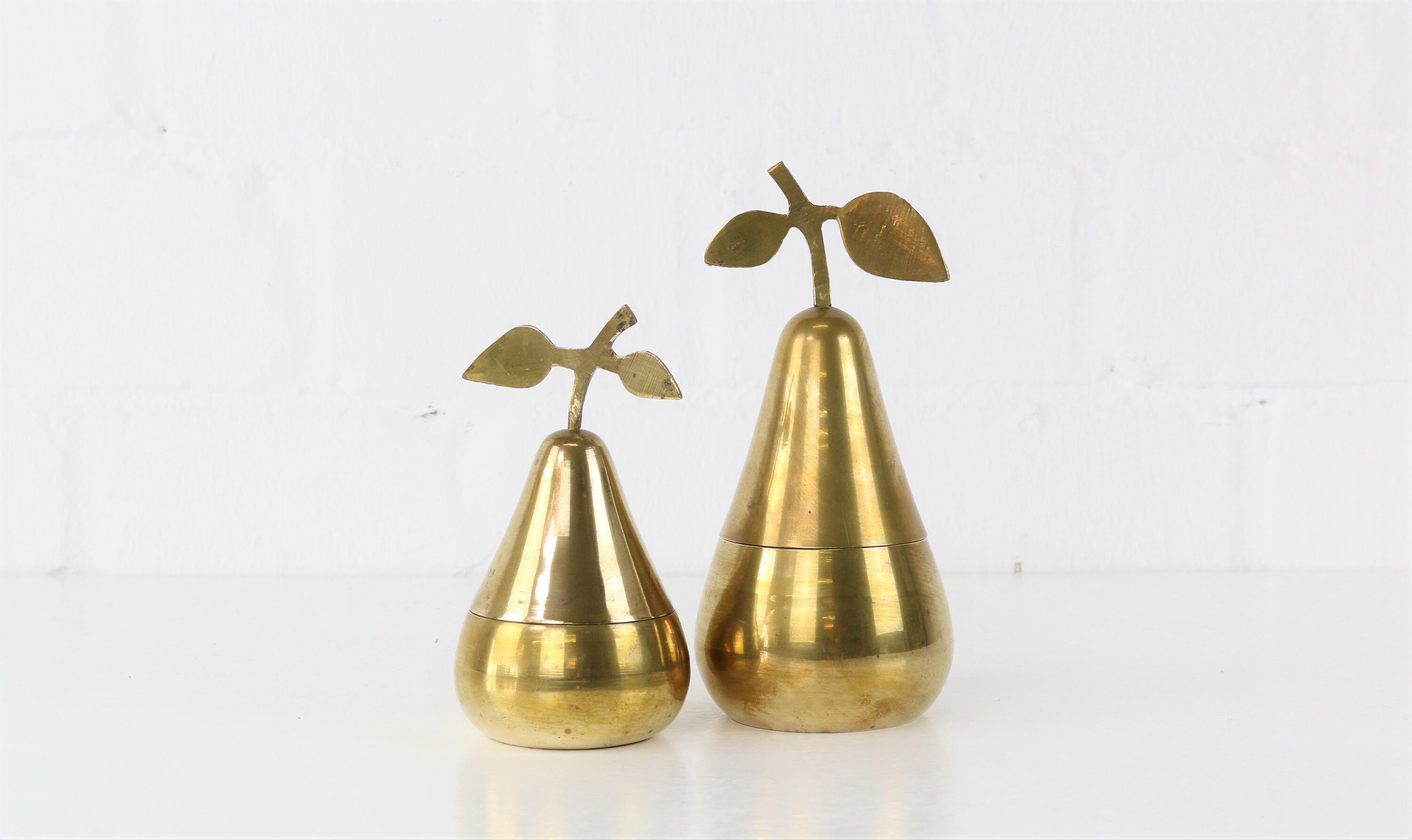 Vintage Brass Pear Set Collectors antique brass figurine pears