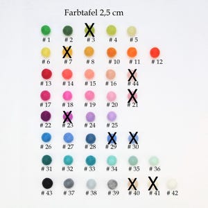 Assorted colorful felt balls, 2.5 cm, for crafting. Felt balls, decorations, pom-poms, various colors. Felt balls, garlands, decorations, colorful felt beads.