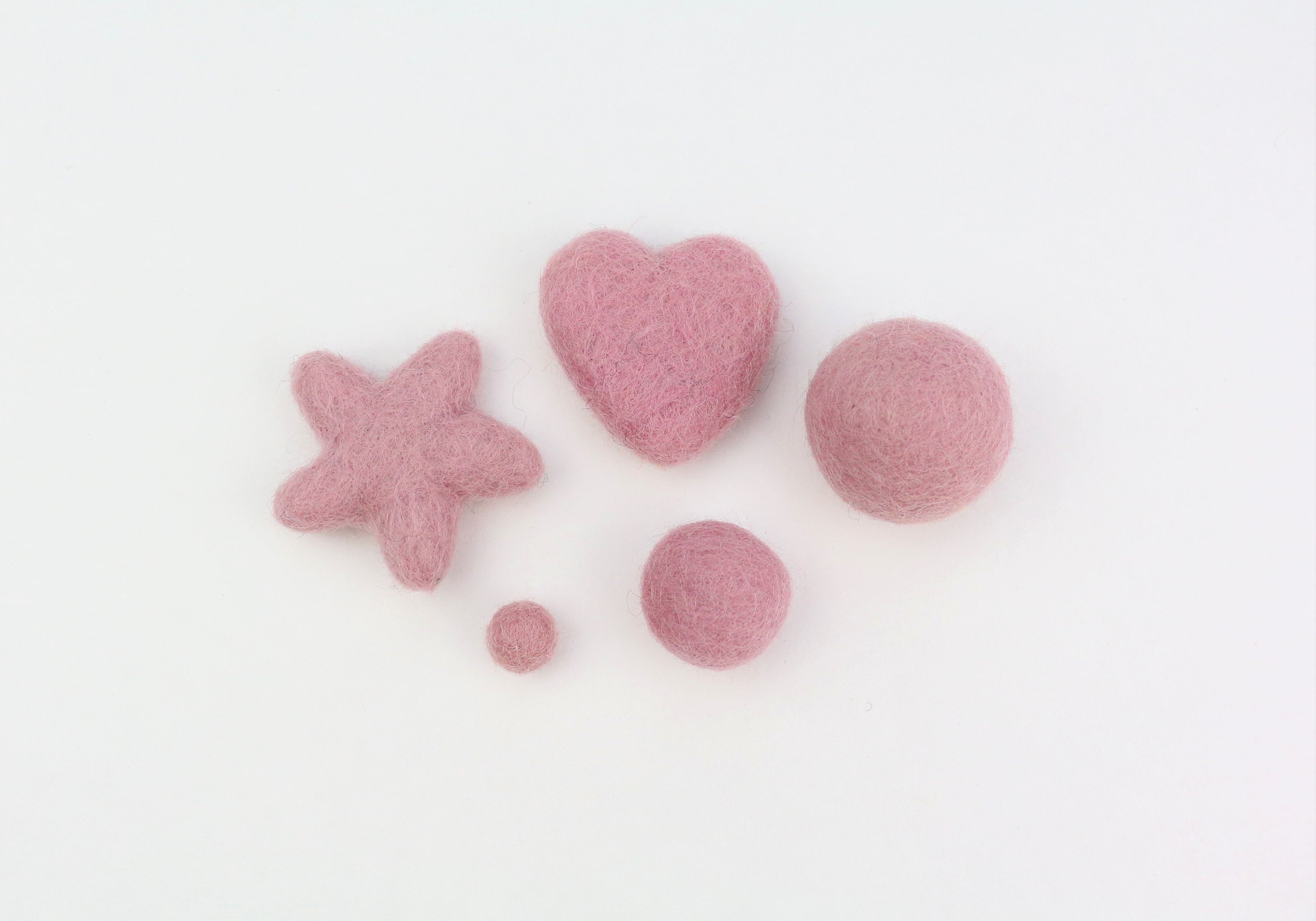 Altrosa Herzen aus Filz zum Basteln 21 Dekoration Pom Poms | Etsy