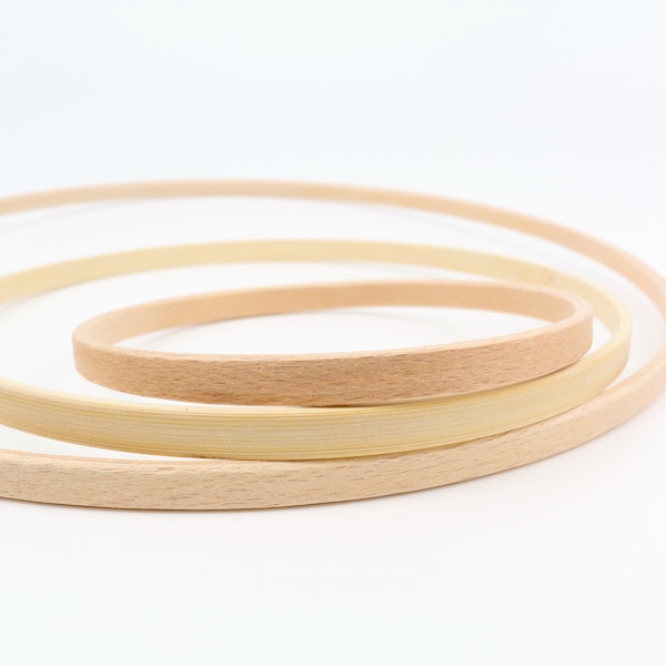 20 cm Ø Ring aus Buche o. Bambus Holzring Zubehör für Mobilé Makramee Hoop Reifen Holzkranz DIY craft kit Basteln mit Kindern