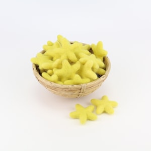 lemon yellow stars made of felt for crafting #6 decoration Pom Poms versch. Colors Felt Stars Garlands Decoration colorful