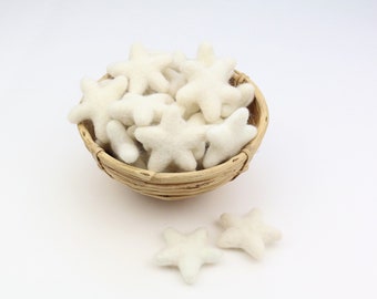 white stars made of felt for tinkering #42 decoration Pom Poms different. Colors Felt Stars Garlands Decoration colorful