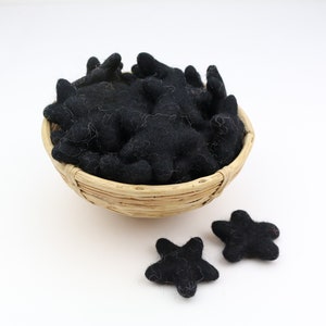 black stars made of felt for tinkering #43 decoration Pom Poms different. Colors Felt Stars Garlands Decoration colorful