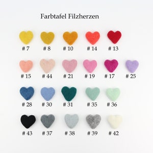 Your own mix felt hearts for crafting Decoration hearts felt pom poms various. Colors felt hearts Garlands Decoration colorful pearls