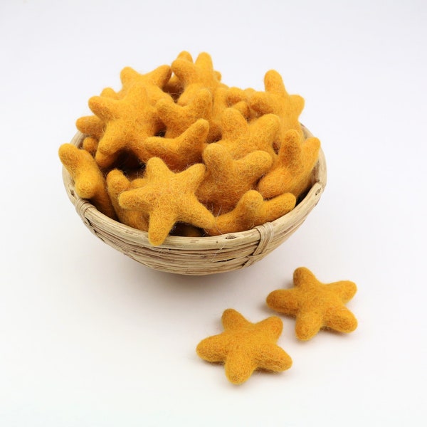 golden stars made of felt for crafting #10 decoration Pom Poms versch. Colors Felt Stars Garlands Decoration colorful