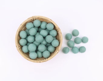 aloe felt balls 1 cm/ 2.5 cm for crafting #35 color sage felt balls decoration Pom Poms versch. Colors Felt Balls Garlands Decoration colorful