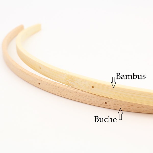 20 cm Ø Bögen für Mobilés Holzbögen Holzkreuz Mobilehalterung aus Bambus oder Buche DIY Zubehör Bastelmaterial