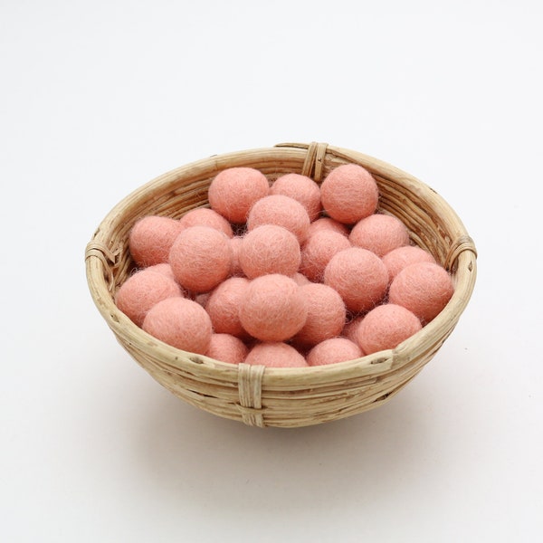 pastell rosa-farbene Filzkugeln 1 cm/ 2,5 cm zum Basteln #15 Filzbälle Dekoration Pom Poms versch. Farben Felt Balls Garlands Decoration