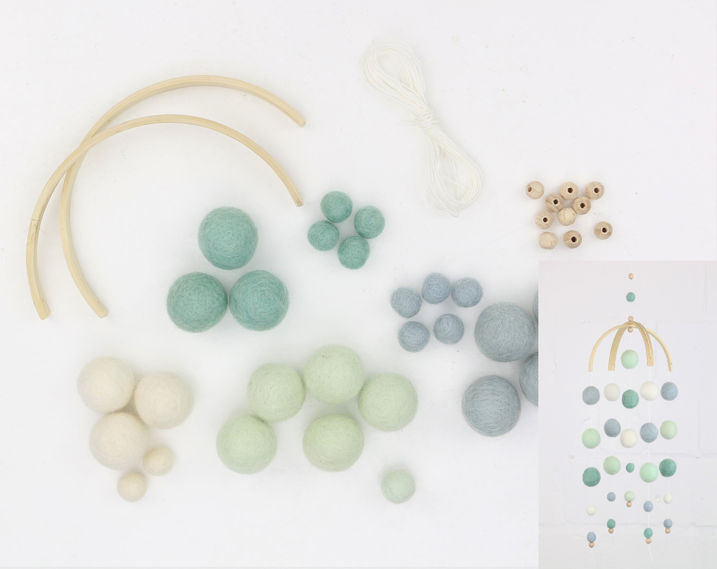 Bricolage Ensemble Individualisable Bricolage-Mobile Kunterbuntes Enfants Boules de Feutre Bricolage