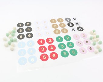 Set of 24 Advent Calendar Numbers Sticker for your individual Christmas calendar made of kraft paper sticker