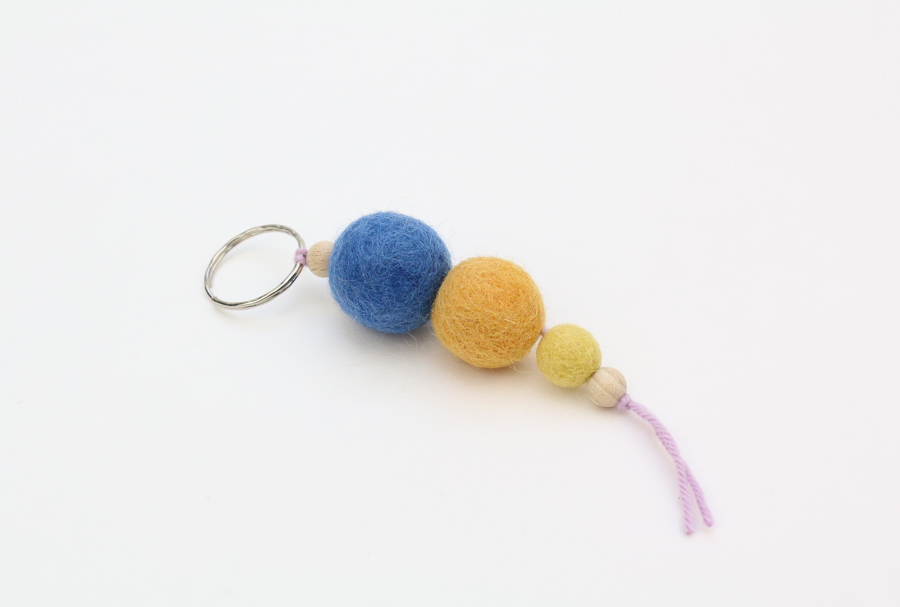 colorful keychain made of felt balls keychains feltballs