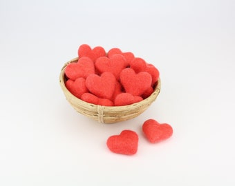 coral Herzen aus Filz zum Basteln #14 Dekoration Pom Poms versch. Farben Felt Hearts Garlands Decoration bunt