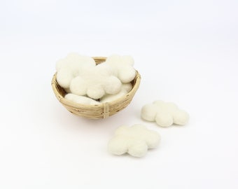 Clouds made of felt for crafting white decoration for the children's room