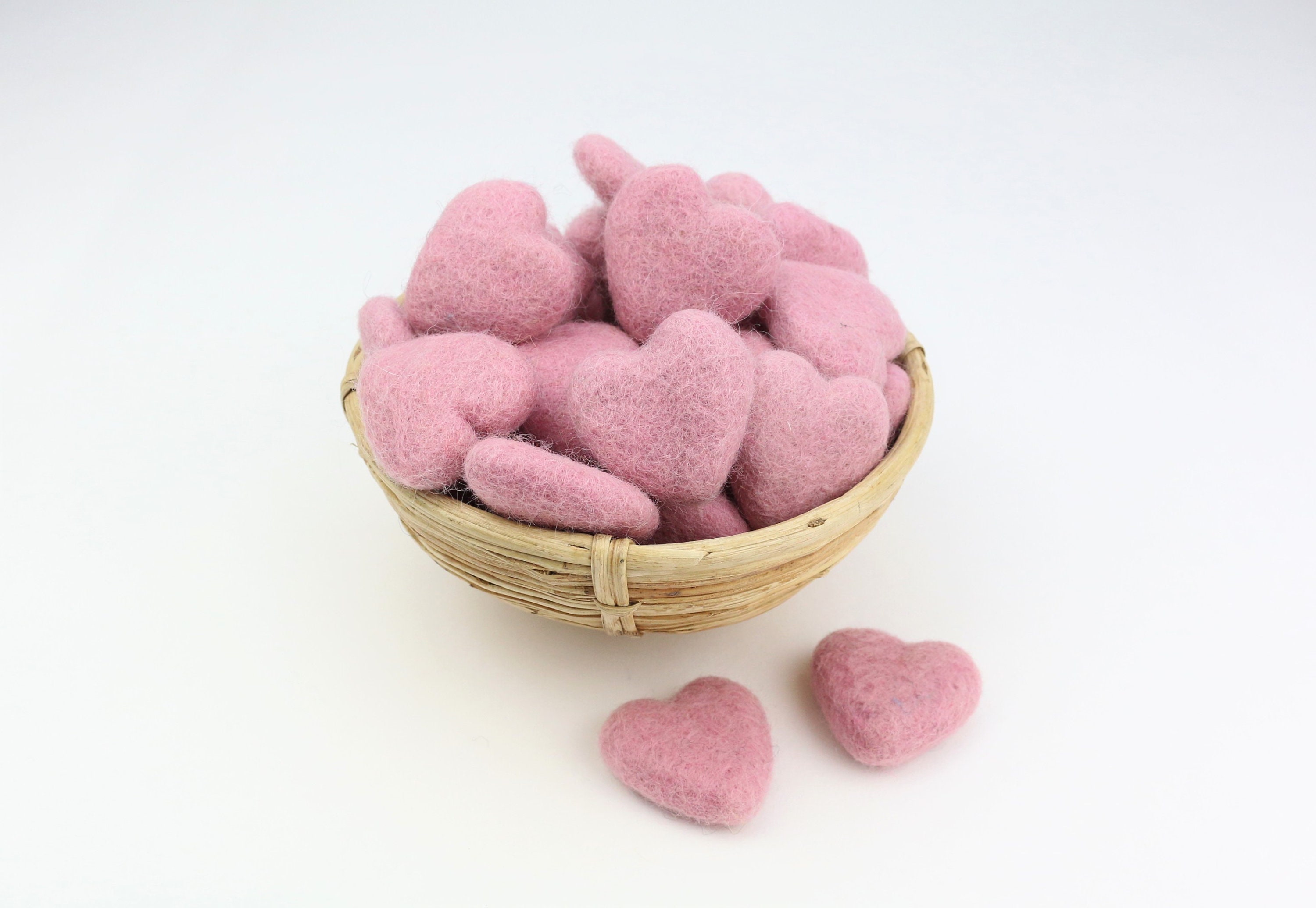 Altrosa Herzen aus Filz zum Basteln 21 Dekoration Pom Poms | Etsy