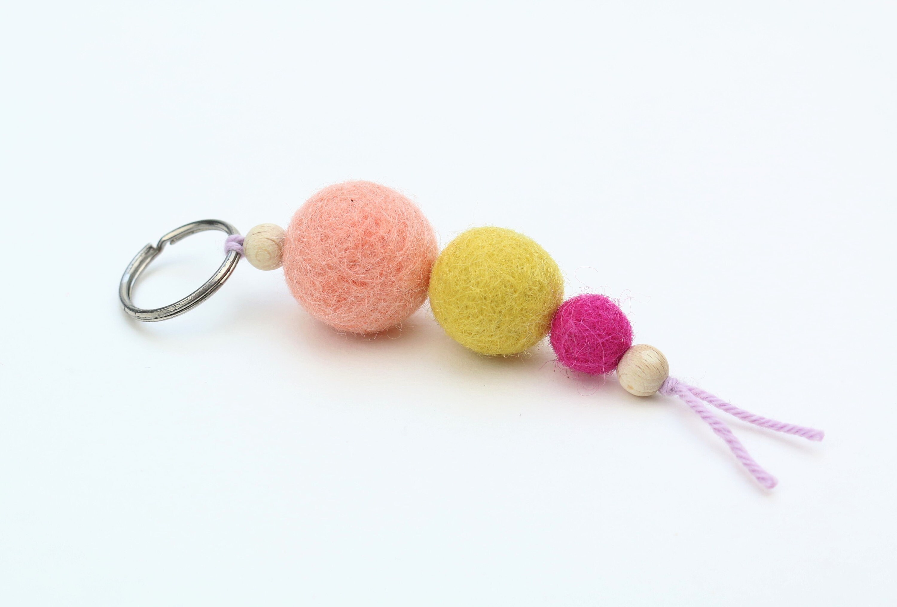 colorful keychain made of felt balls keychains feltballs
