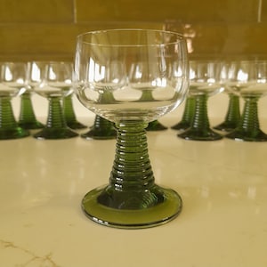 Set of 12 Glas Aus Zwiesel green and clear  0.10L glasses