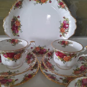 Royal Albert Old Country Roses afternoon tea items