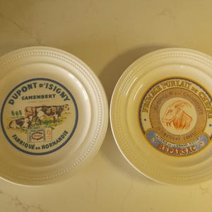 A pair of vintage Fromages de France 8" plates.