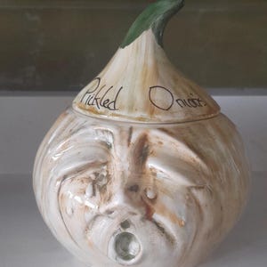 Vintage Toni Raymond crying pickled onion ceramic storage container