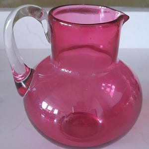 Vintage cranberry/pink pitcher,vase